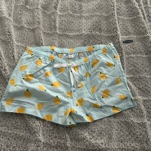 Old Navy Yellow and Blue Pajama Shorts with Banana Print